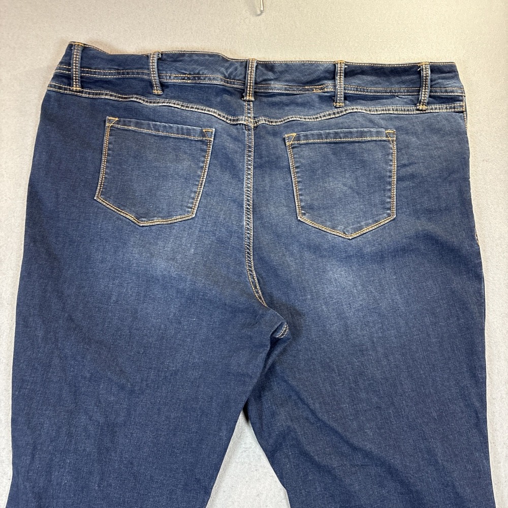 Torrid Blue Flare Women's Jeans 24 R Stretch Dark Wash Whiskering Bohemian - Picture 5 of 9